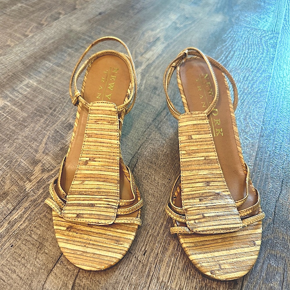 New York Transit Wedge Heel Sandals, Size 9